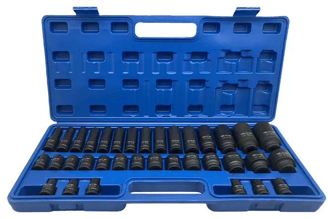 Cr-Mo impact sockets 1/2" - 35 pcs