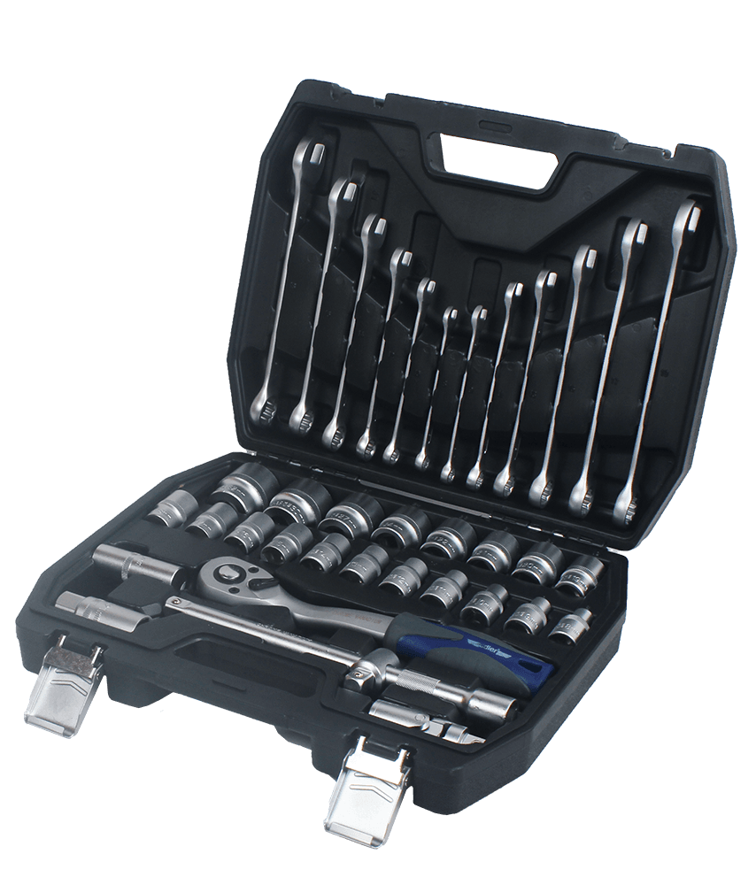 Zestaw - Klucze nasadowe Cr-V 1/2" - 37 elementów