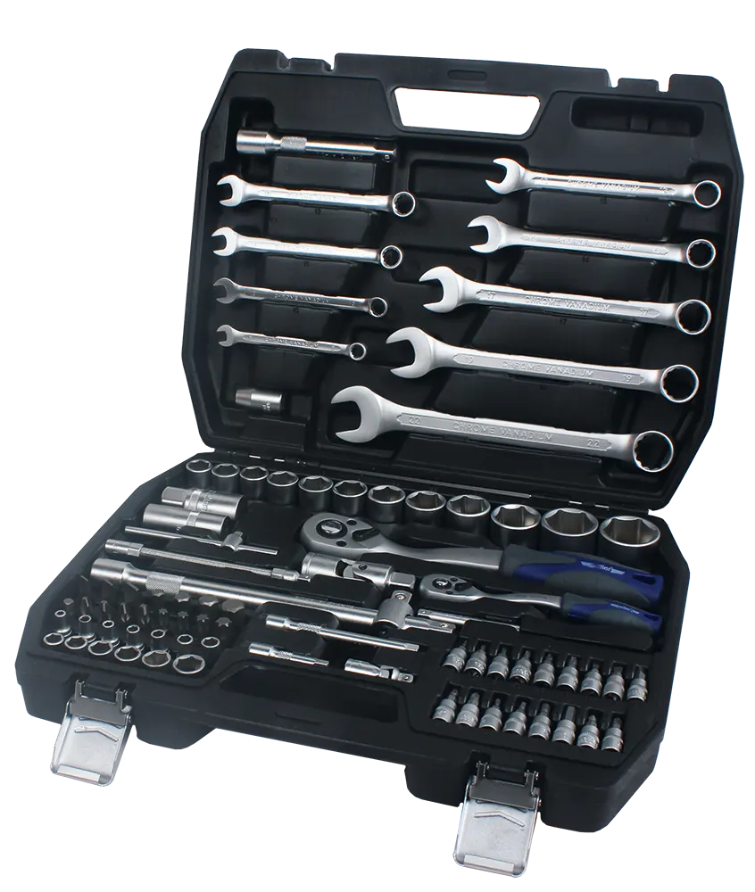 Socket set Cr-V 1/4" + 1/2" - 82 pcs