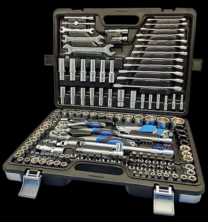 Cr-V socket set 1/4" + 3/8" + 1/2" - 150 pcs